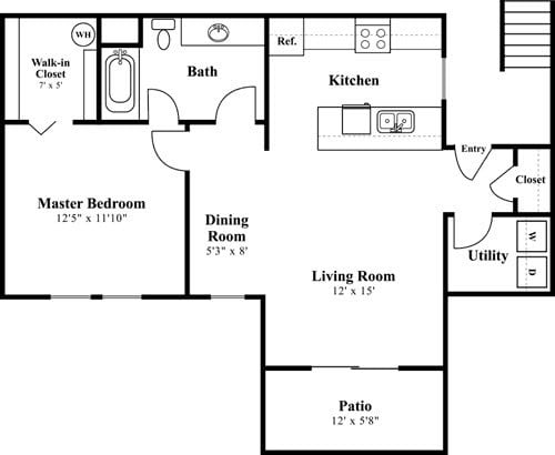 1x1 floor plan Eight Towncenter - Eight Towncenter