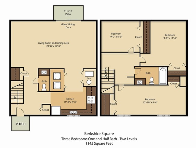 3BR/1.5BA - Knoll Ridge Townhomes & Apartments
