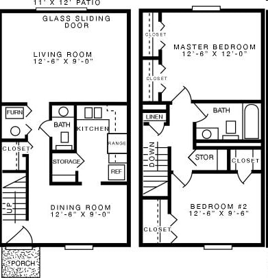 2BR/1.5BA - Knoll Ridge Townhomes & Apartments