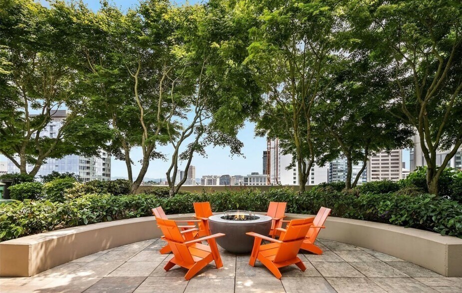 Rooftop recreational area with Fire pit, bbq grills and plenty of seating - 819 Virginia St