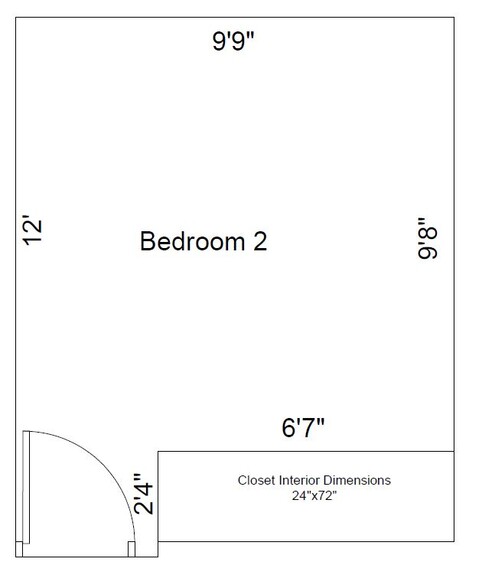 BedroomB Dimensions - 5429 Elm Ct