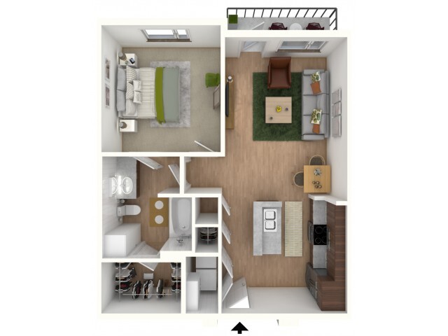 A2 - floor plan w/furniture display - Northside Apartments