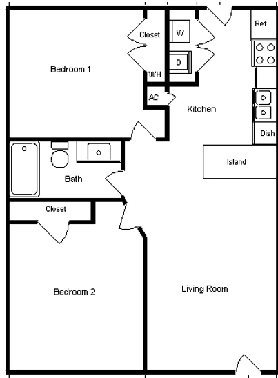 2BR/1BA - Park West Apartments