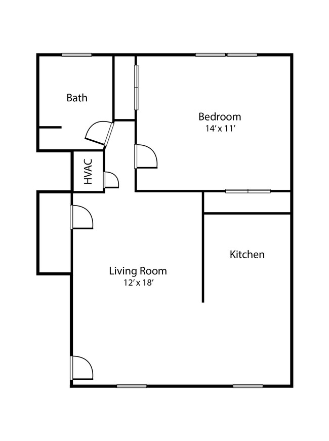 1 bedroom layout - LA - Morrisville Meadows