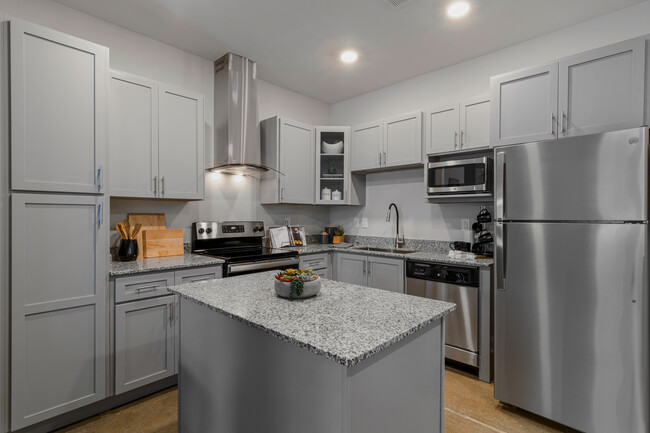 2 Bedroom Kitchen with movable island - Aldon at Powell and Broad