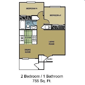 2BR/1BA - Riverstone Apartments
