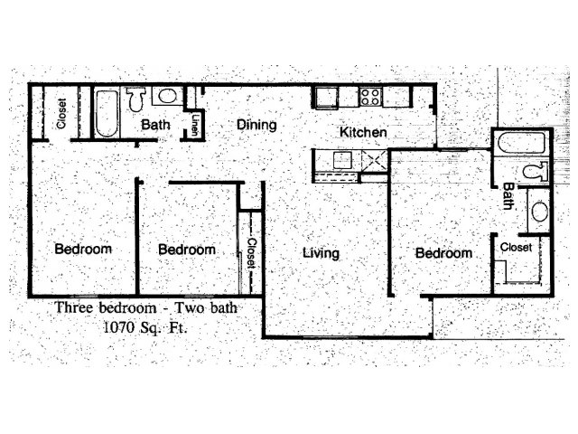 3BR/2BA - Cottonwood Apartments