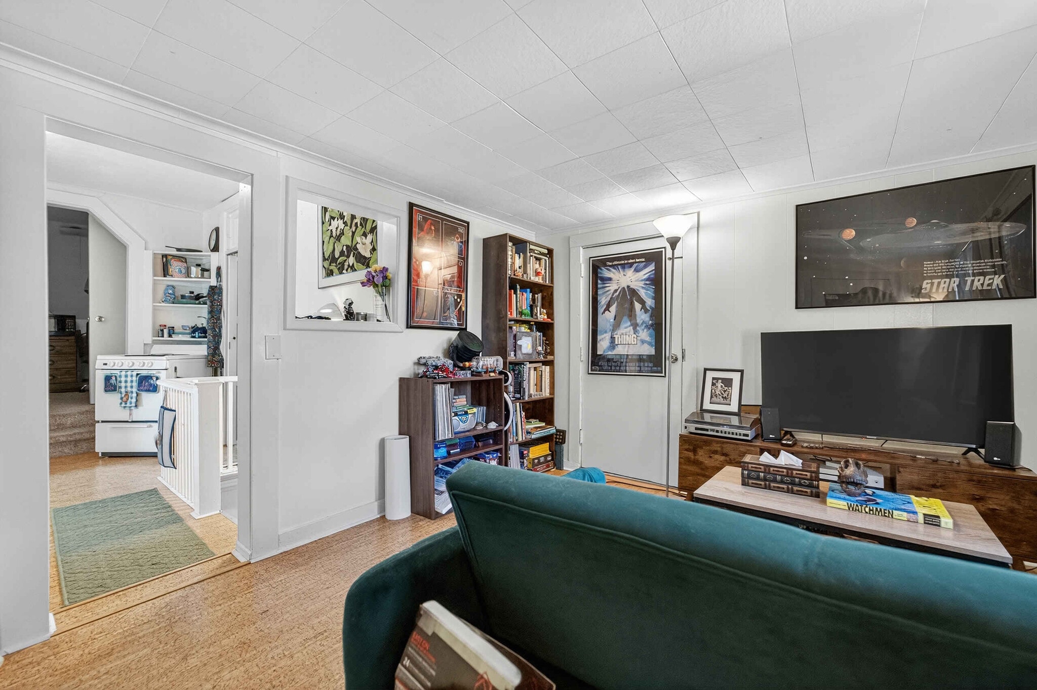 Cork flooring throughout with access to the private porch. - 302 Van Deusen St