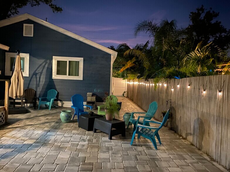 Private patio at night - 3425 16th St N