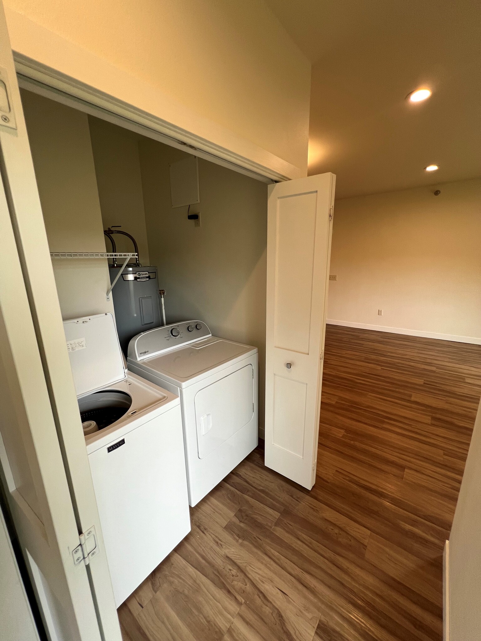 In-Unit Laundry Closet - 916 Cedar Dr