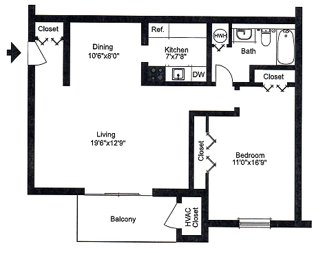 One Bedroom - Caln East Apartments