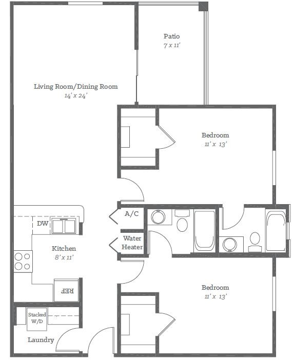 Floorplan - The Fountains Apartments - Phase I &  II