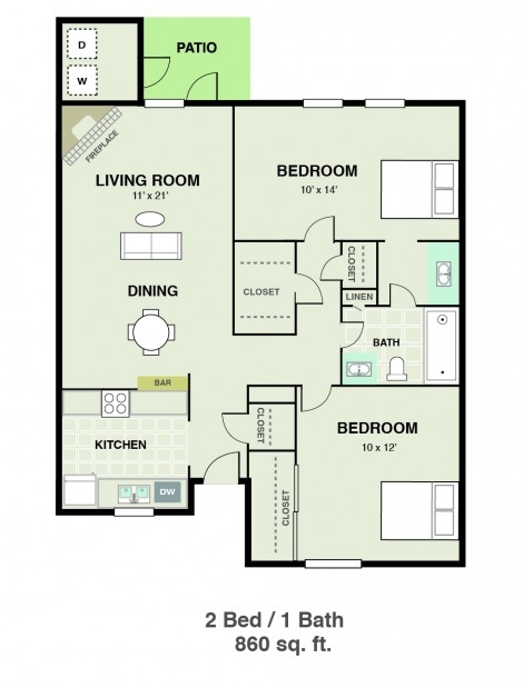 2BR/1BA - Solana Vista