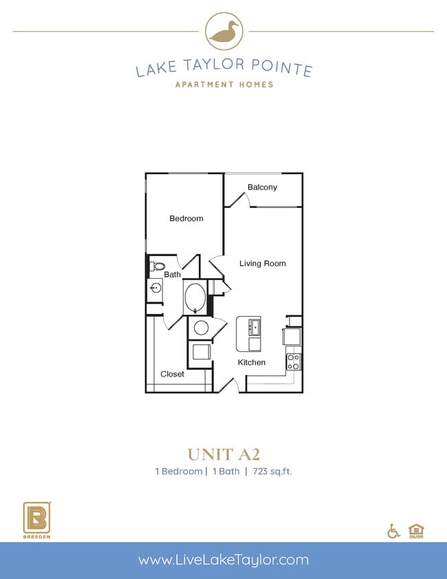A2 Floorplan - Lake Taylor Pointe Apartment Homes