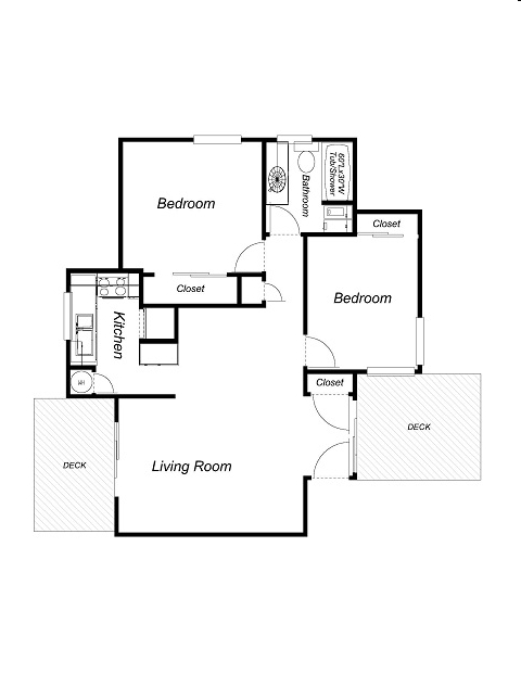 2BR/1BA - Cormorant Court Apartments