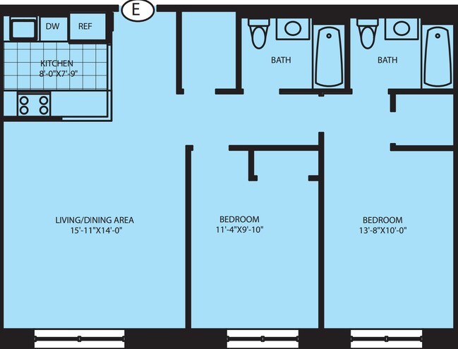 2BR/2BA - The Andrew