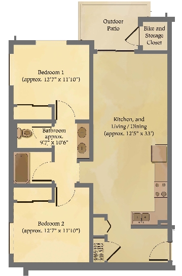 2BR/1BA - Verano Place