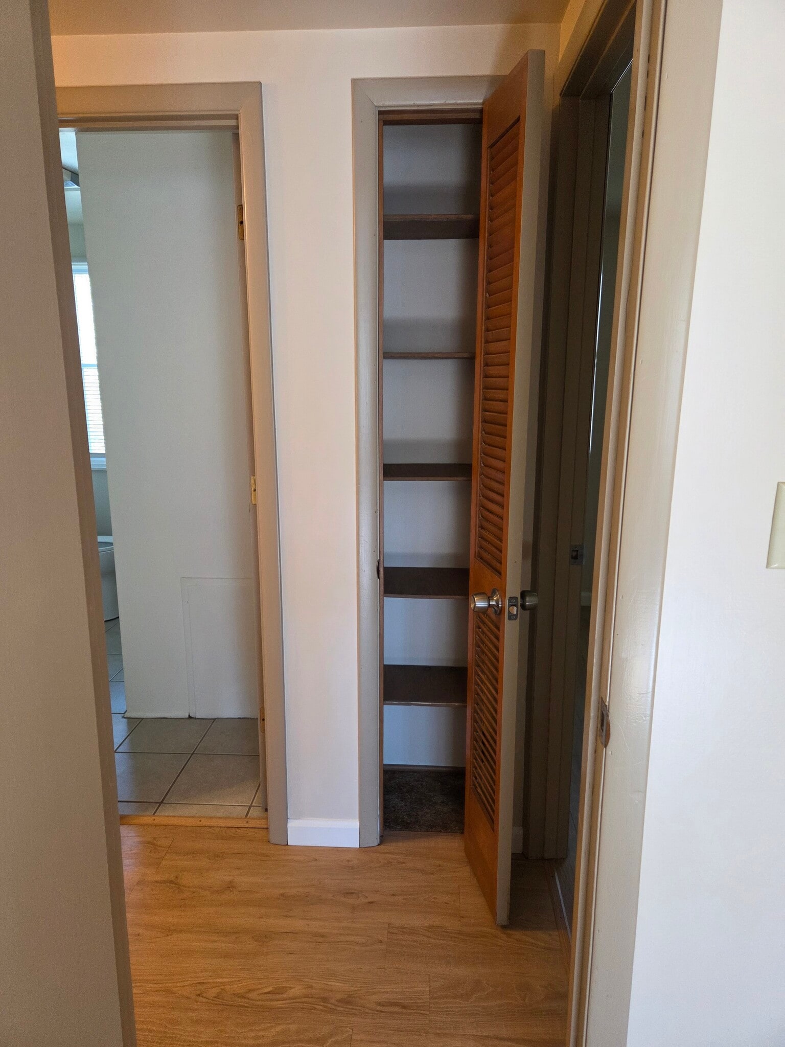 Linen closet next to the bathroom - 496 Mercer Rd