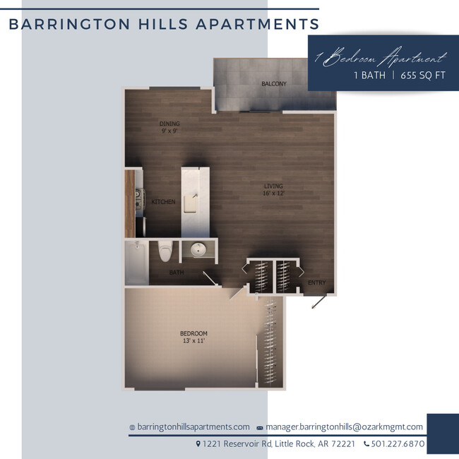 1BR/1BA - Barrington Hills Apartments