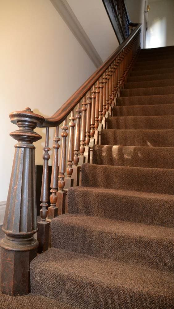 Entry Area with Walnut railing - 2622 Moorman Ave