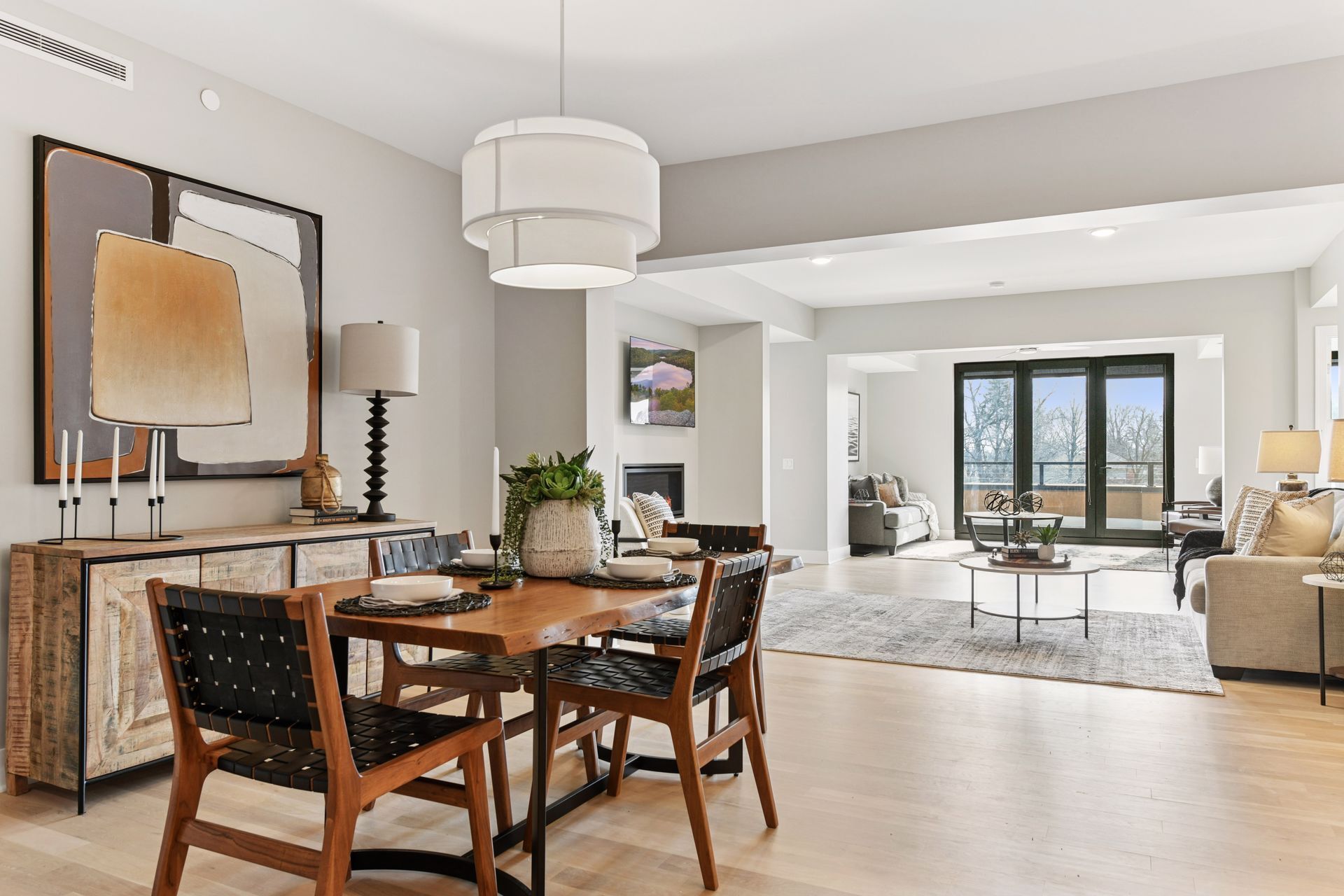 Dining Room flows into living room and sun room beyond - 222 Ferndale Rd S