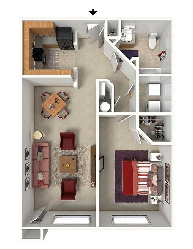 Singleton | 1 Bed 1 Bath | 800 sq ft | Morgan Ridge Apartments in Winston-Salem - Morgan Ridge