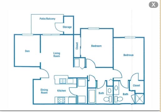 2BR/2BA - Cedars at Rivers Bend