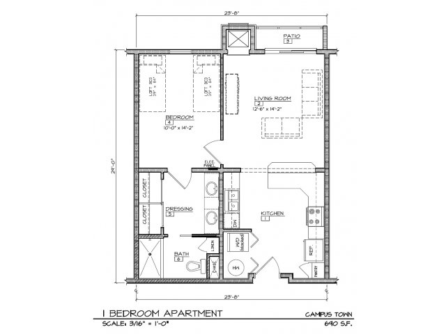 Floorplan - Campus Town Apartments