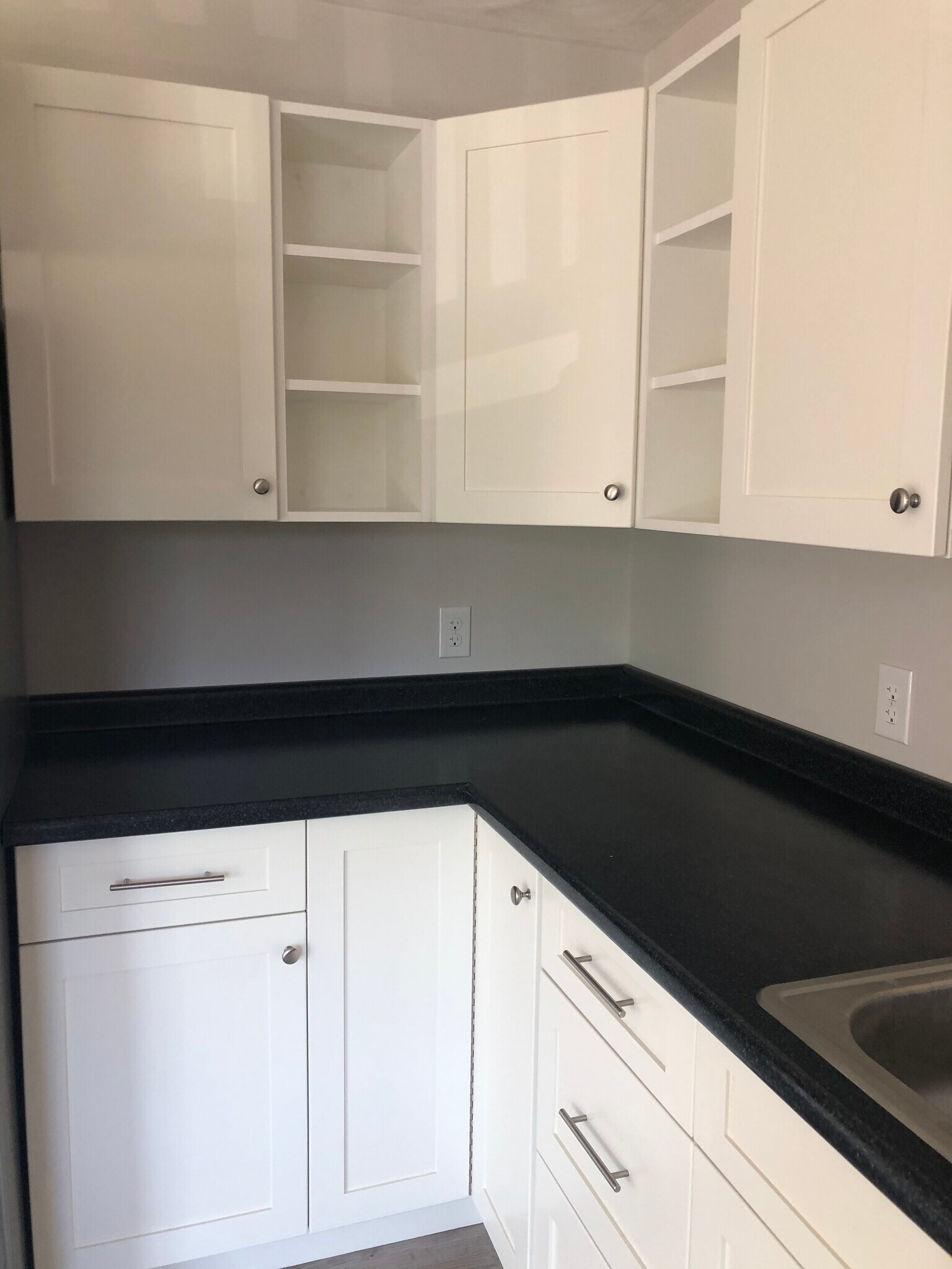 Lazy Susan and open cabinets for displaying - 697 Putnam Pike