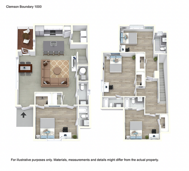 4 Bedroom Garden - The District at Clemson | Student Housing