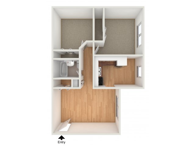 Two bedroom floor plan - Boothwyn Court Apartments