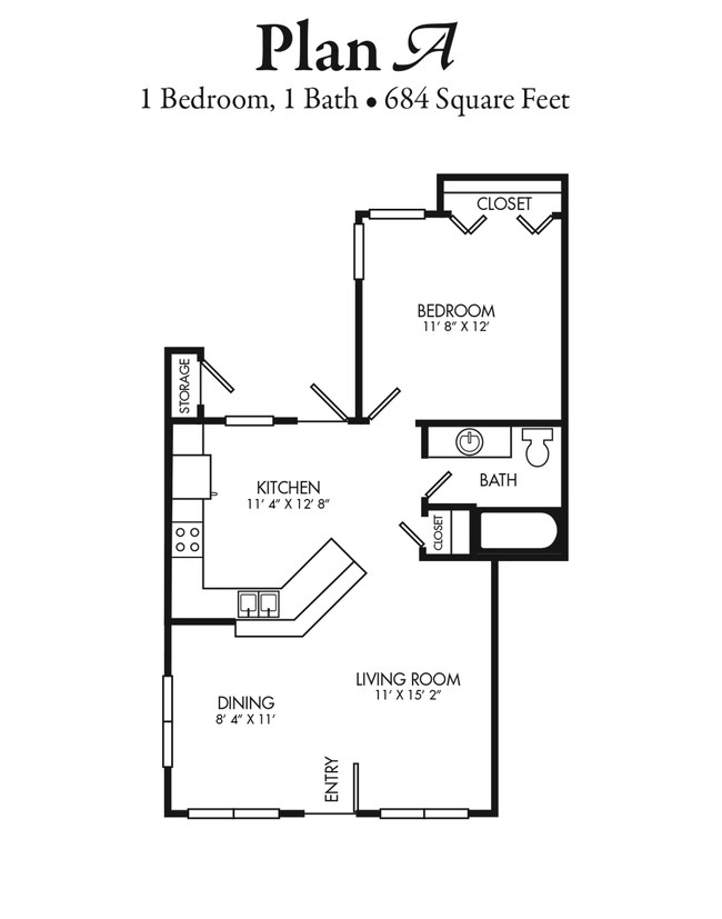 Plan A - Courtyards at Kirnwood Apartment Homes