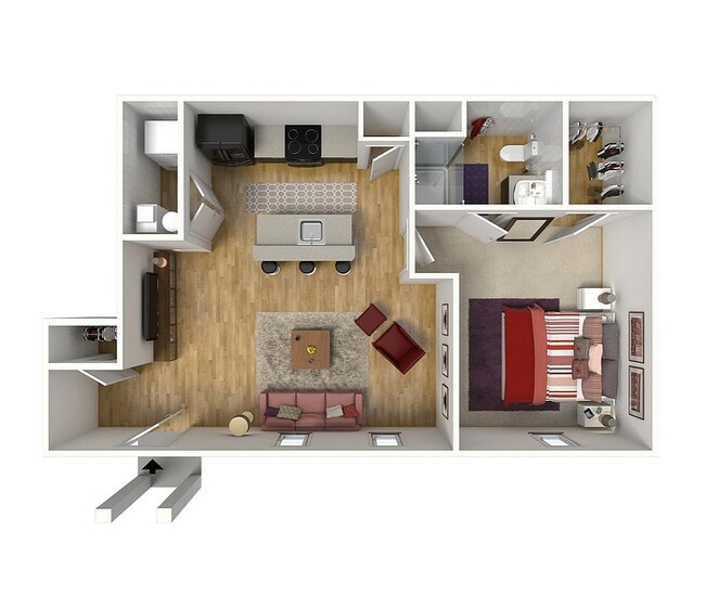 Bentley Flat | 698 sq ft - The Mill at Georgetown