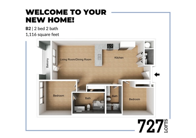 B2 Floor Plan - 727 Lofts
