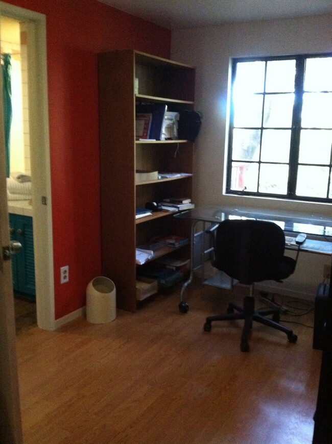 bedroom with windows on both sides adjacent to stream - 2012 Tuna Canyon Rd