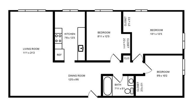 Floorplan - The Chase Apartment Homes