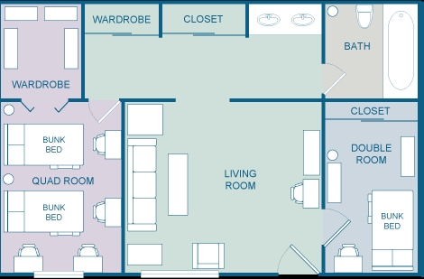 2 Bedroom/1 Bathroom $uper $aver $uite - Tropicana Student Living