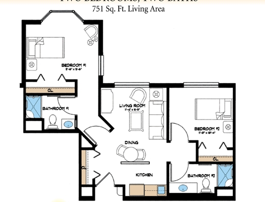 2BR/2BA - Aston Gardens At Pelican Marsh Senior Living