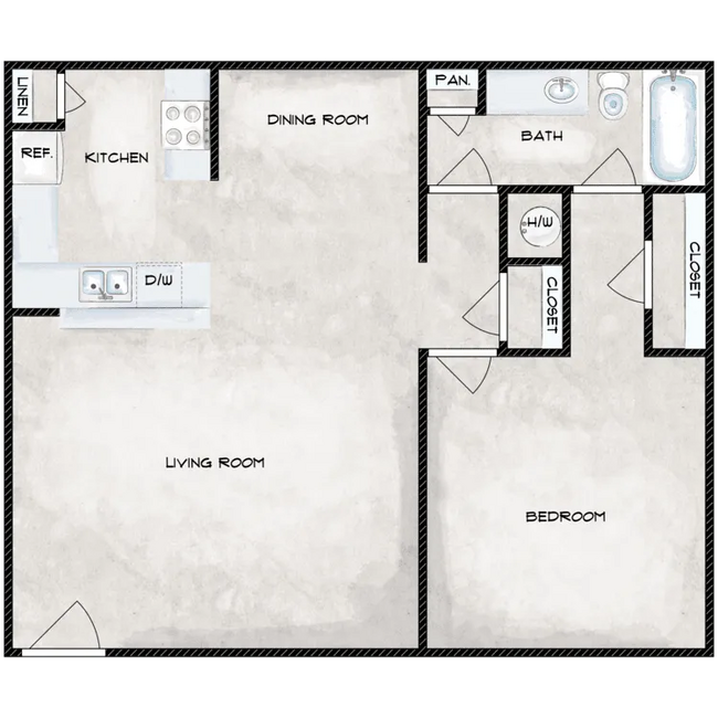 SHV A1 1x1 660 sqft.png - Spring Hill Village Apartments