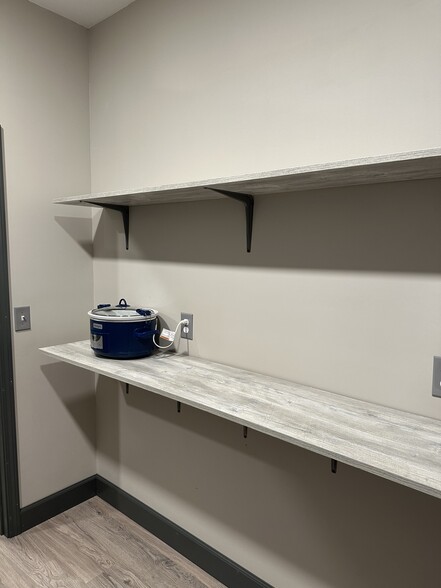 Pantry shelves for extra plug in items, food or storage. - 200 Jaycee Dr