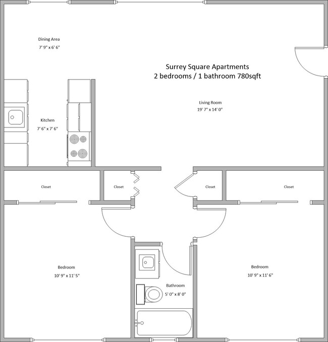 Floorplan - Surrey Square Apartments