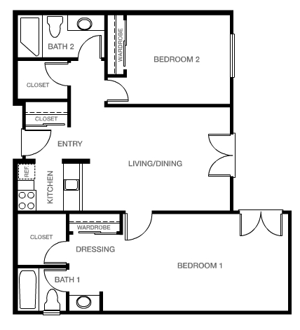 2BR/2BA - Emerald Court Apartments