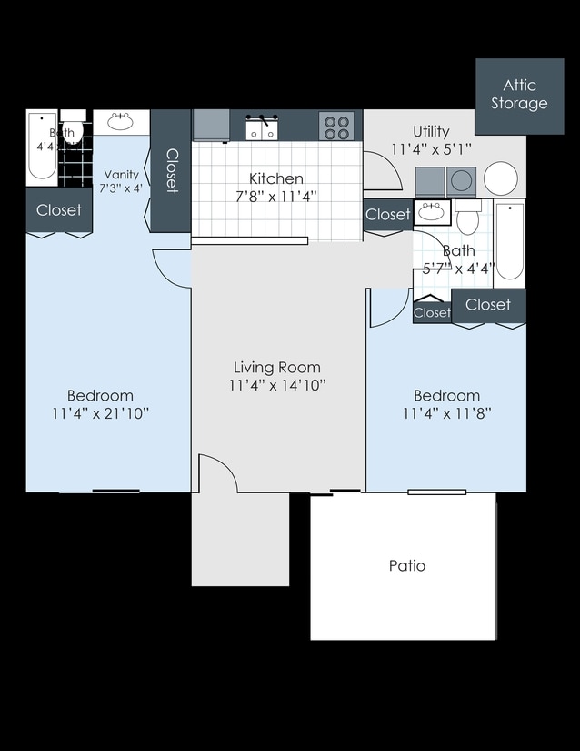 2BR/2BA - The Meadows