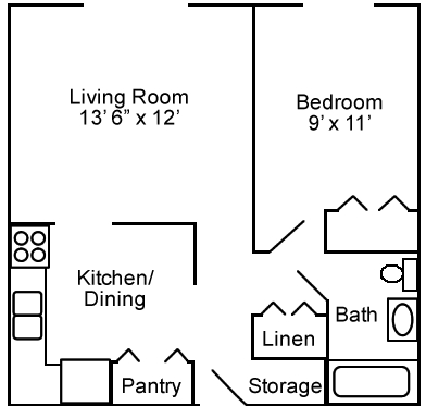 1BR/1BA - Gatewood Manor