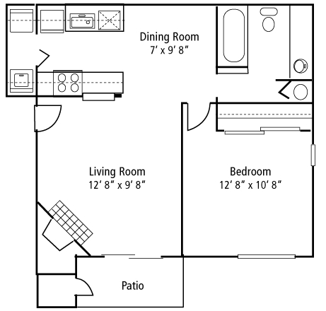1BR/1BA - Ballinger Commons Apartments