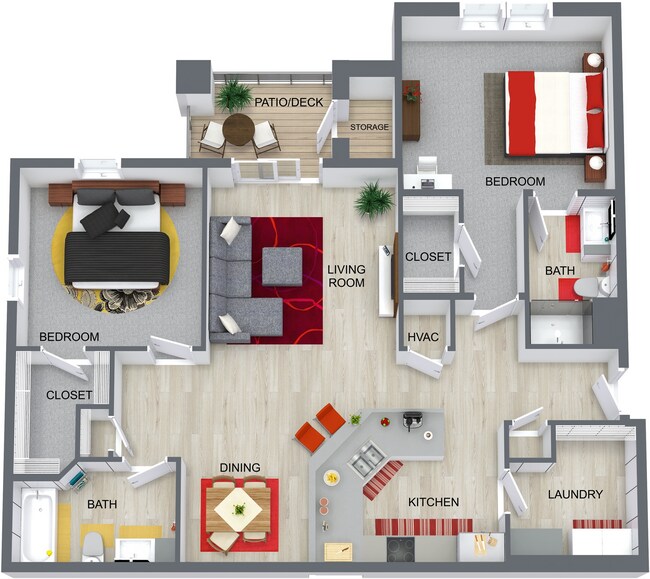 2 bedroom 2 bathroom - Crosswood Apartments