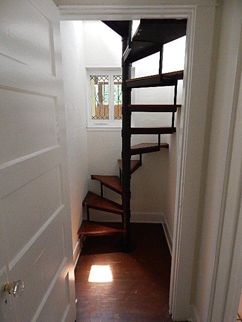 spiral staircase to loft/guest bedroom - 2040 Whitley Ave