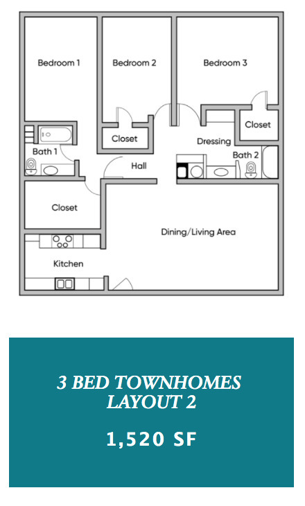 3 Bedroom, 2 Bathroom - Bay City Flats