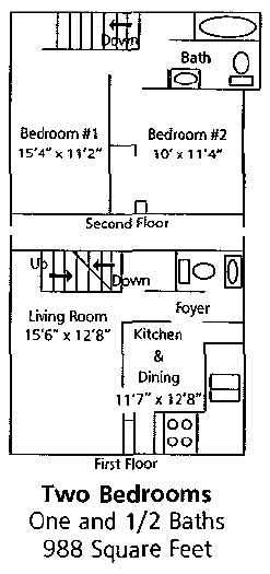 2BR/1.5BA - Huntley Townhome Villas