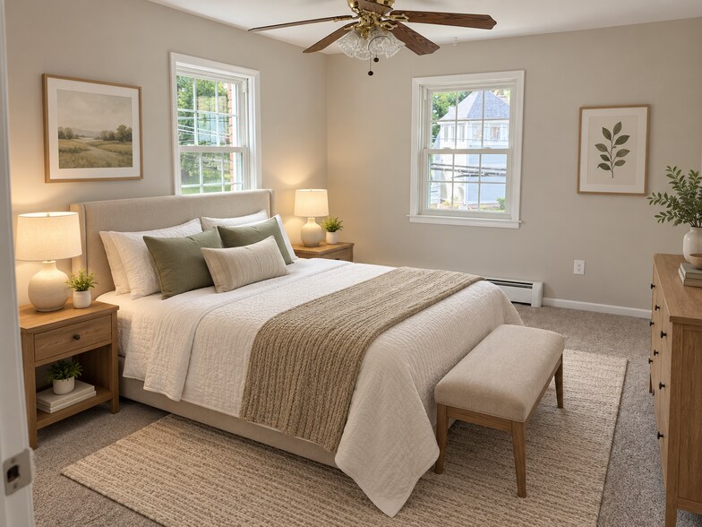 Bedroom #1-Virtually furnished to show potential layout - 23 Cherry St